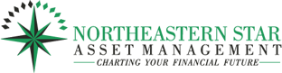 A green banner with the words northeast asset management in black.